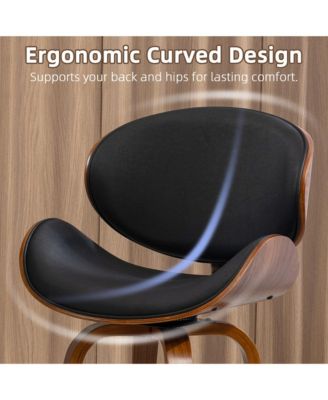 Swivel Bar Stools Set of 3, 26 Inches Mid-Century Modern Counter Height Bar Stools