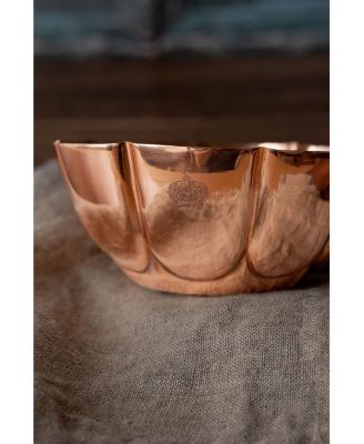 Vintage Inspired Copper Fluted Bowls with Crown Engraving - Set of 2