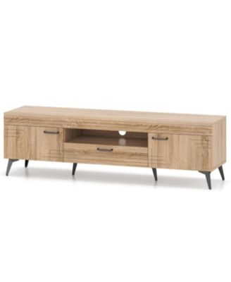 TV Stand with Two Cabinets and Drawer for 65 in TVs