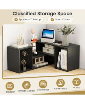 Adjustable TV Stand Set with Storage Cubes for 55 in TVs