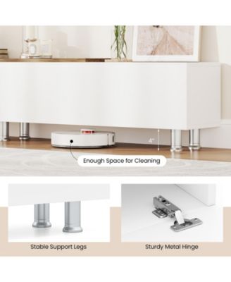 Farmhouse TV Stand for TVs up to 80 in with Cabinets
