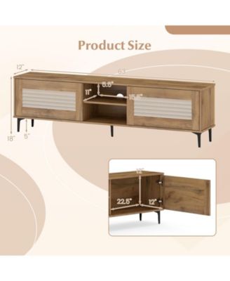 TV Stand for TVs up to 70 in with Fluted Front Design