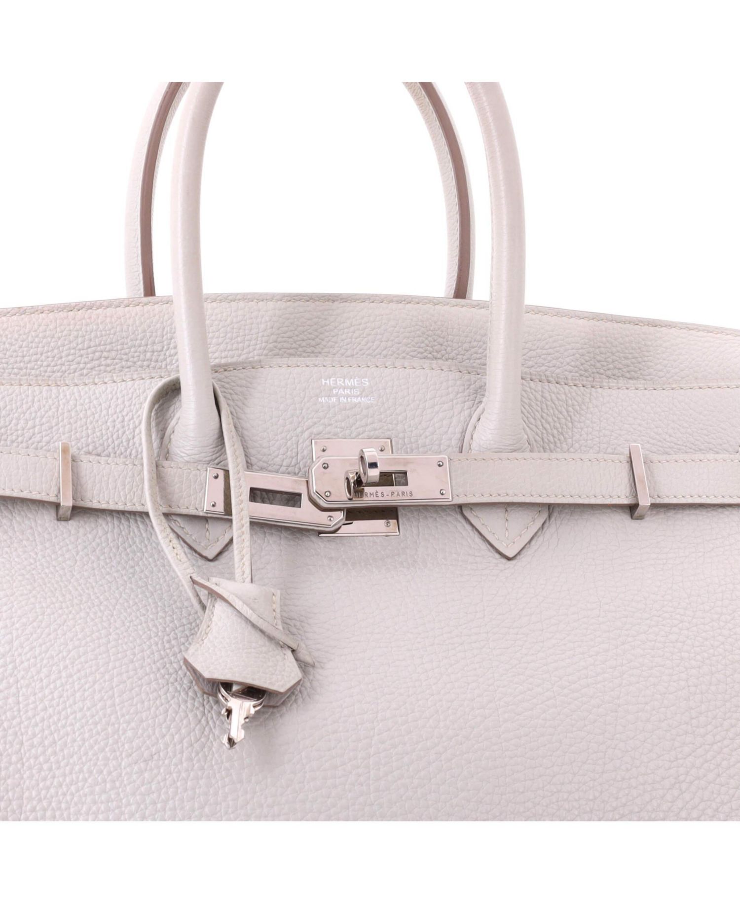 Birkin 35 Handbag Grey Togo with Palladium Hardware
