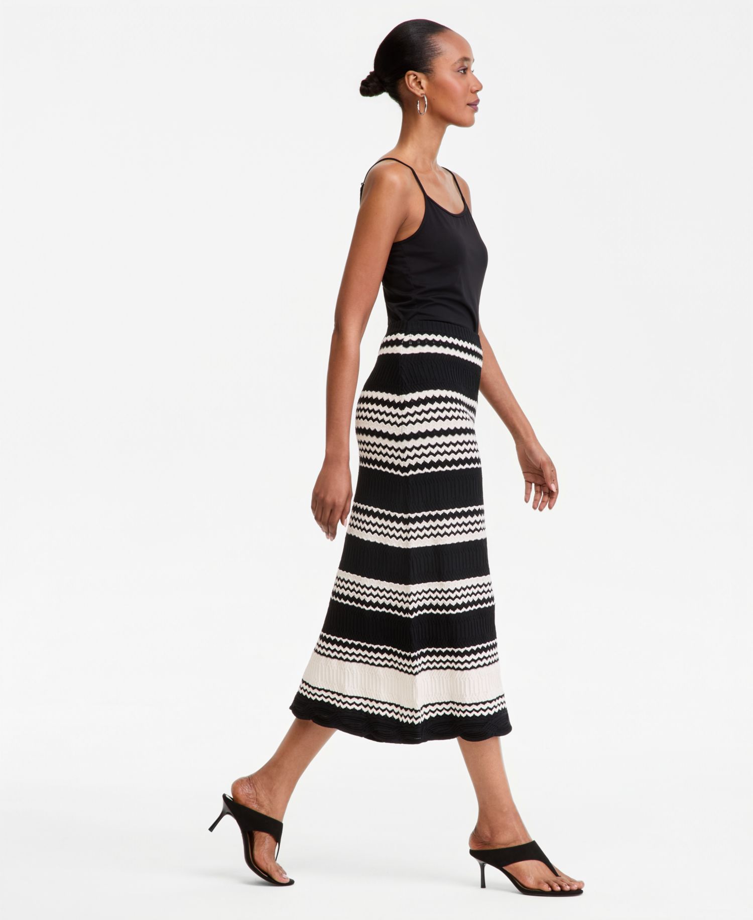 Women's Stripe Crochet Midi Skirt