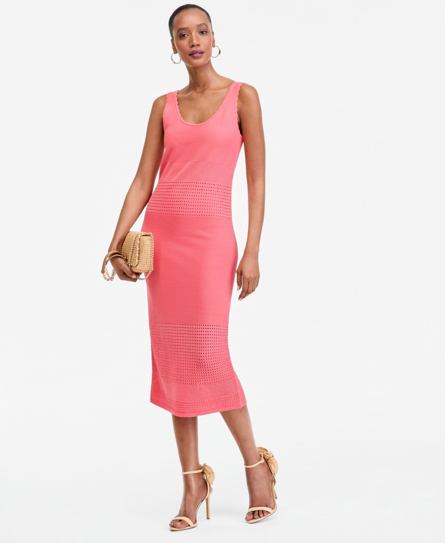 Women's Sleeveless Open-Weave Sweater Dress