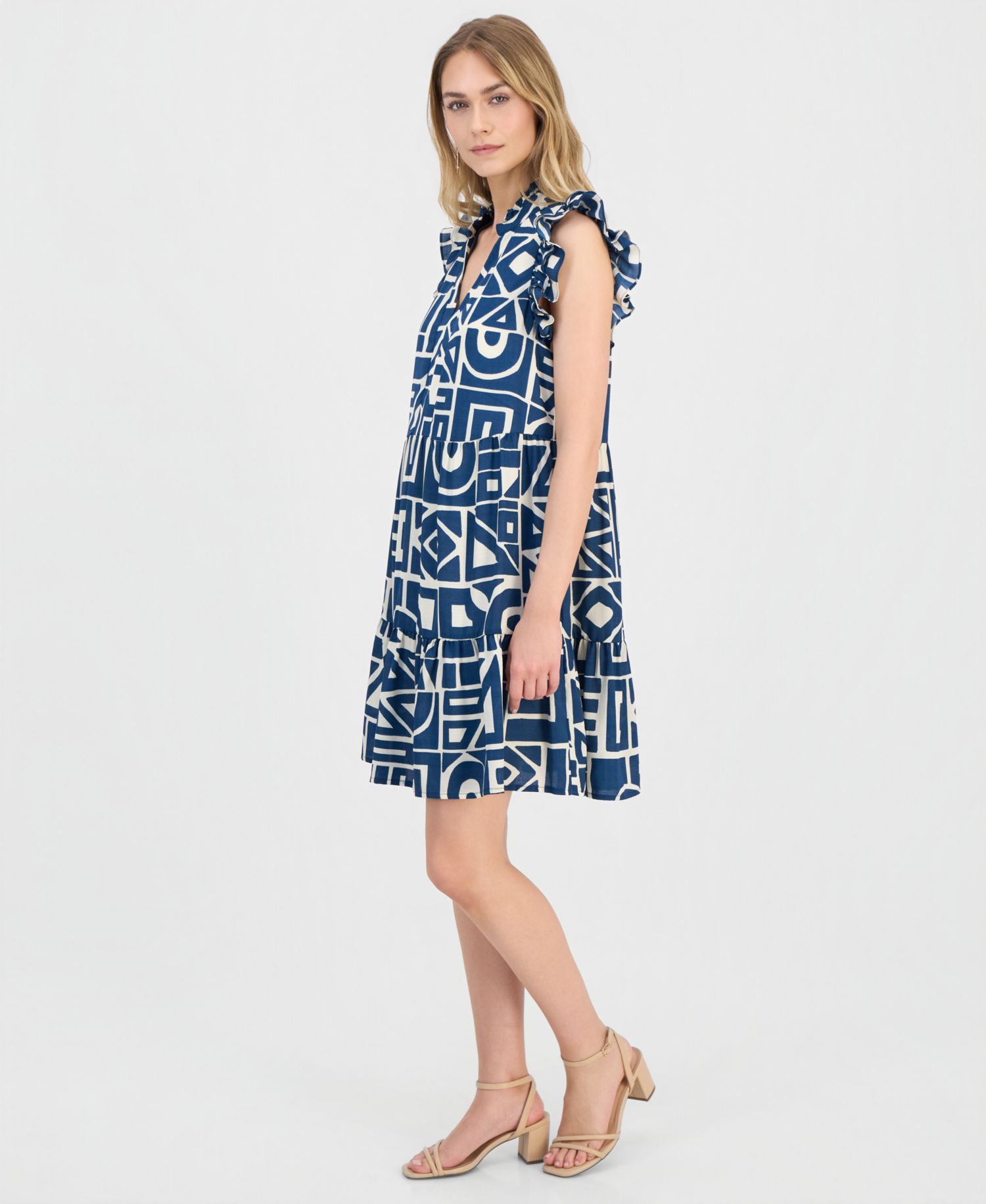 Petite Ruffled Tiered Shift Dress