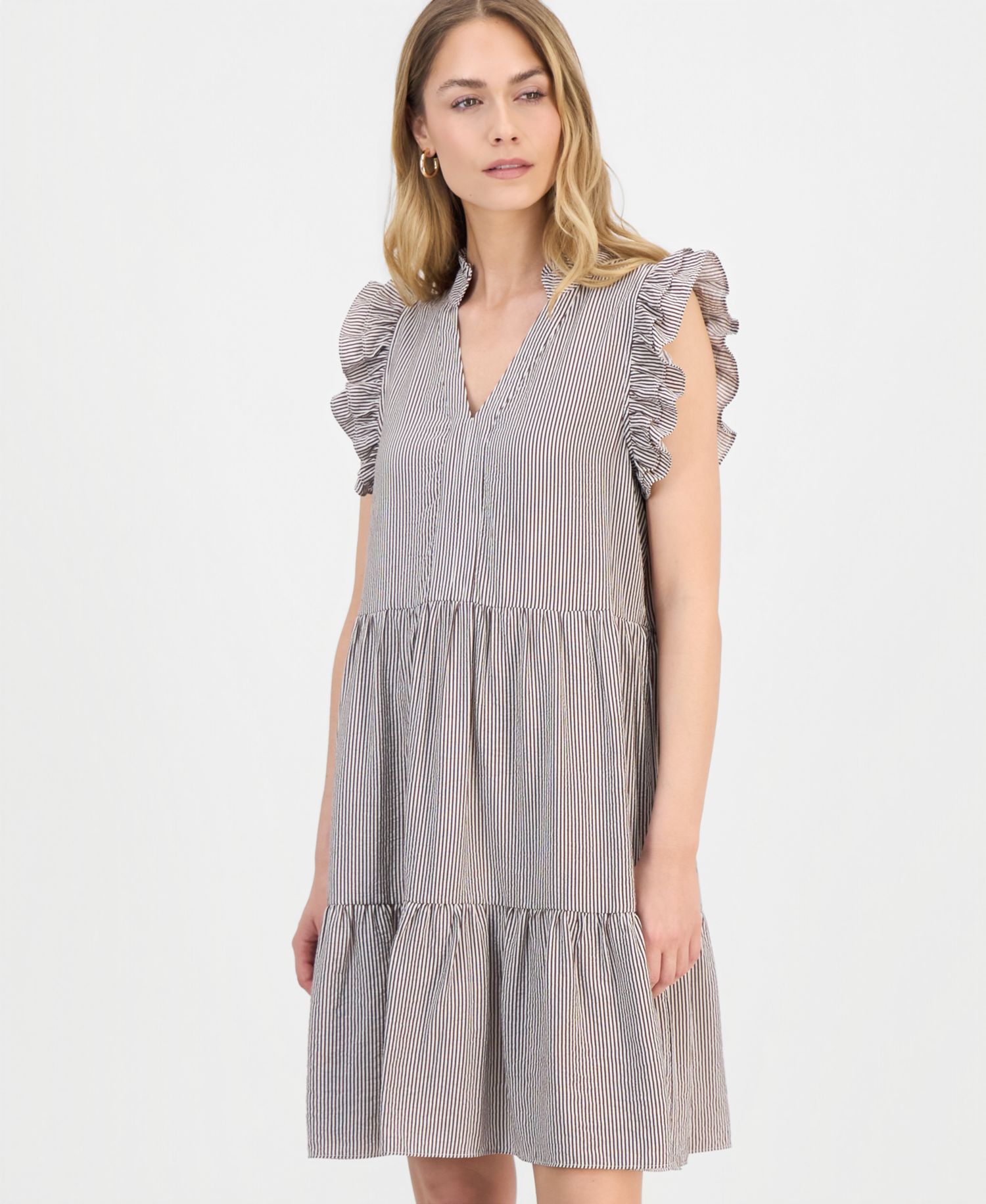Petite Ruffled Tiered Shift Dress