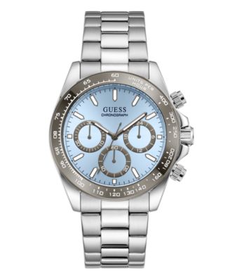 Men's Silver-Tone Chronograph Watch, 42mm