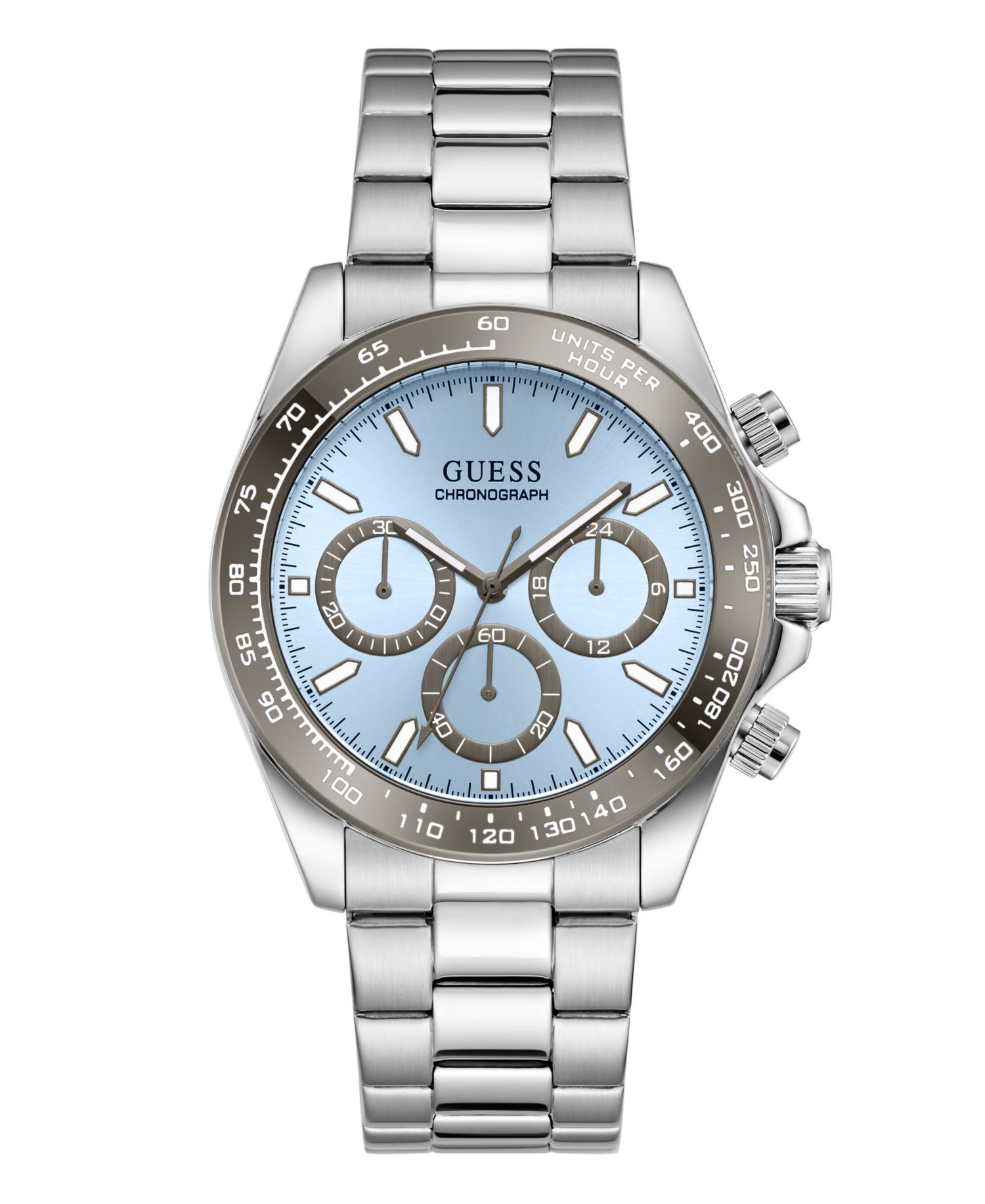 Men's Silver-Tone Chronograph Watch, 42mm