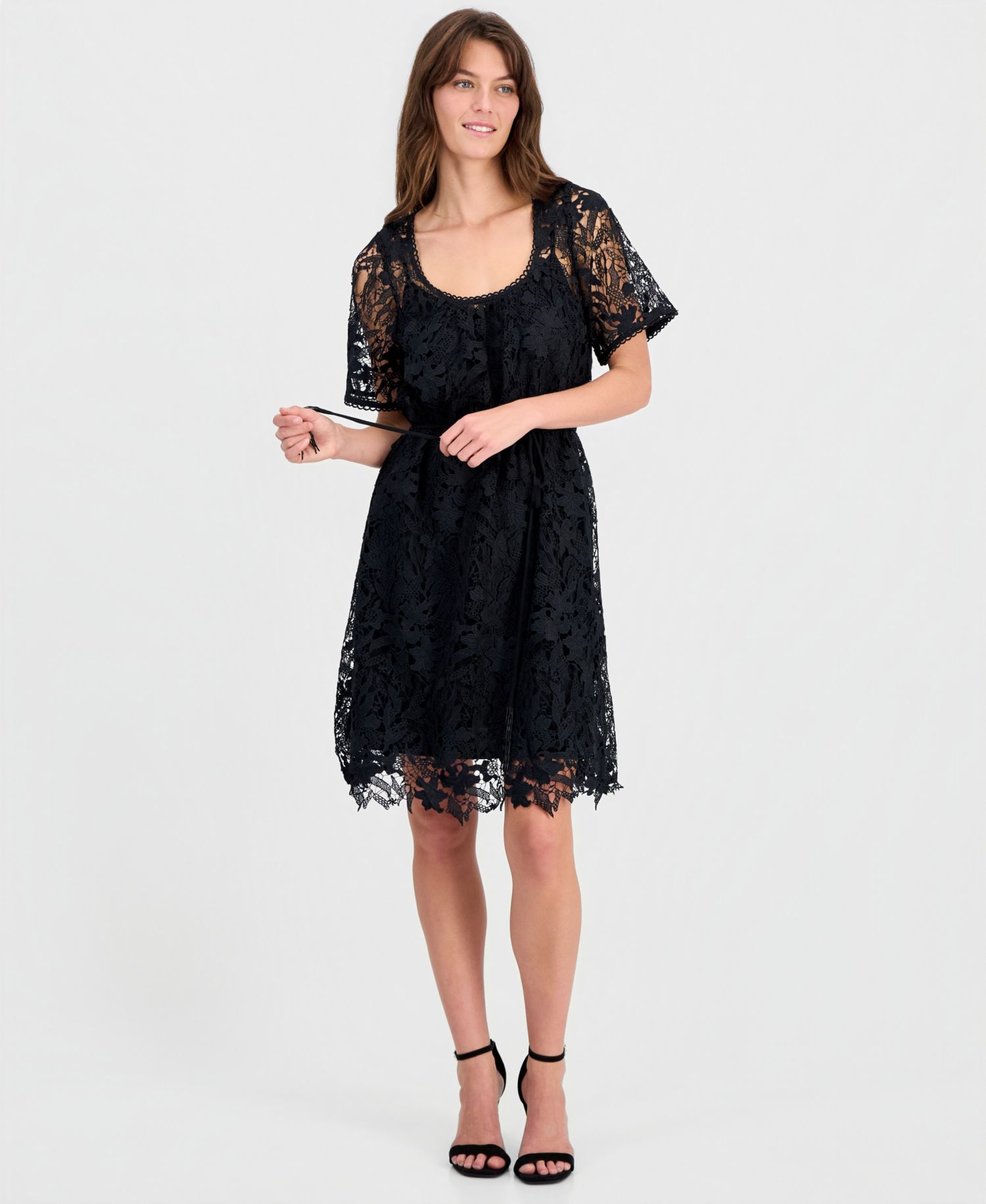 Women's Short-Sleeve Lace Dress
