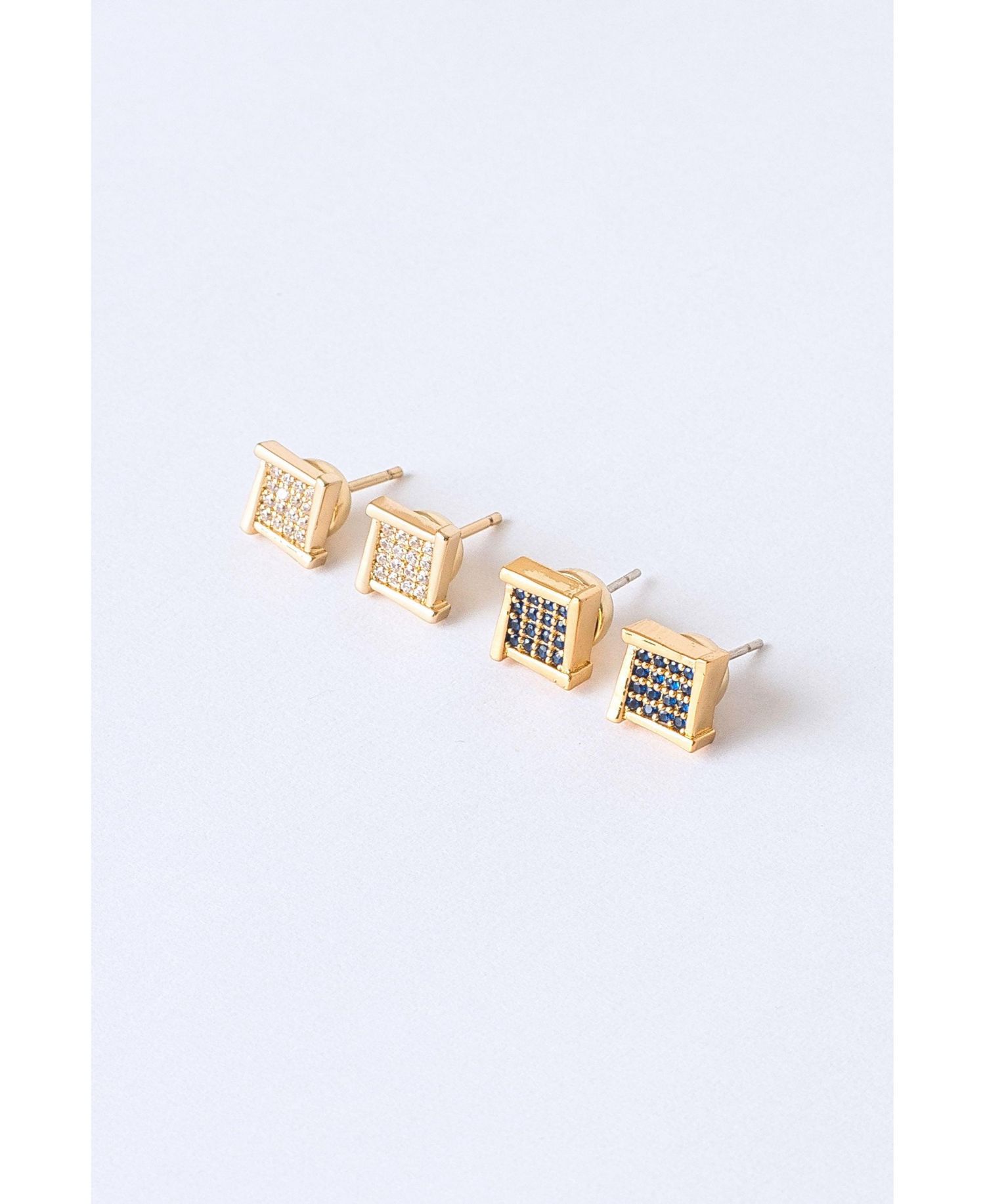 Atlas Crystal Square Stud Earrings