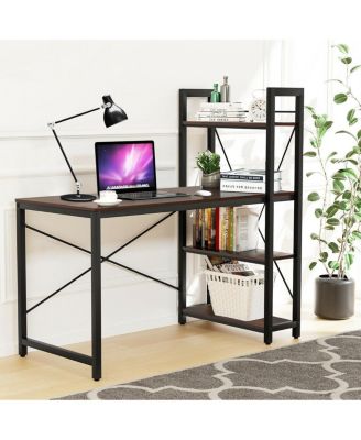 47.5 Inch Writing Study Computer Desk with 4-Tier Shelves