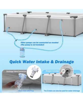 Above Ground Family Swimming Pool with Metal Frame 10 ft