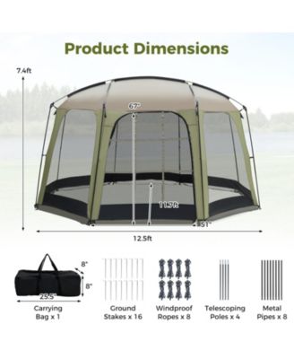Six to Eight Person Canopy Tent with Zippered Door