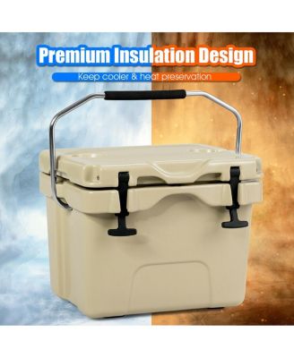 16 Quart Insulated Cooler with Cup Holders and Carry Handle