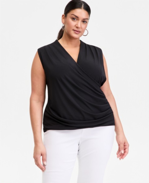 Женские I.N.C. International Concepts Plus Size Sleeveless Draped Top