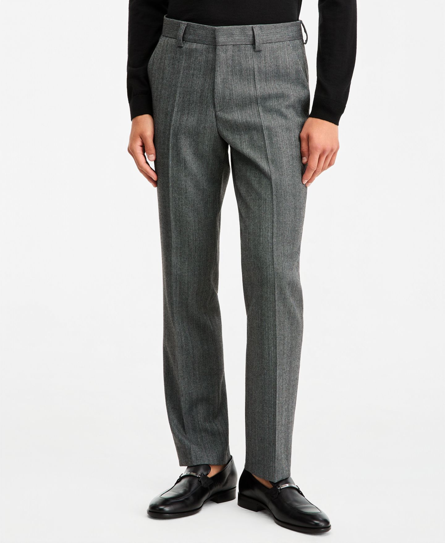 Мужской пиджак Hugo Boss Modern-Fit Herringbone Suit, цвет: Тёмный серый — фото 5