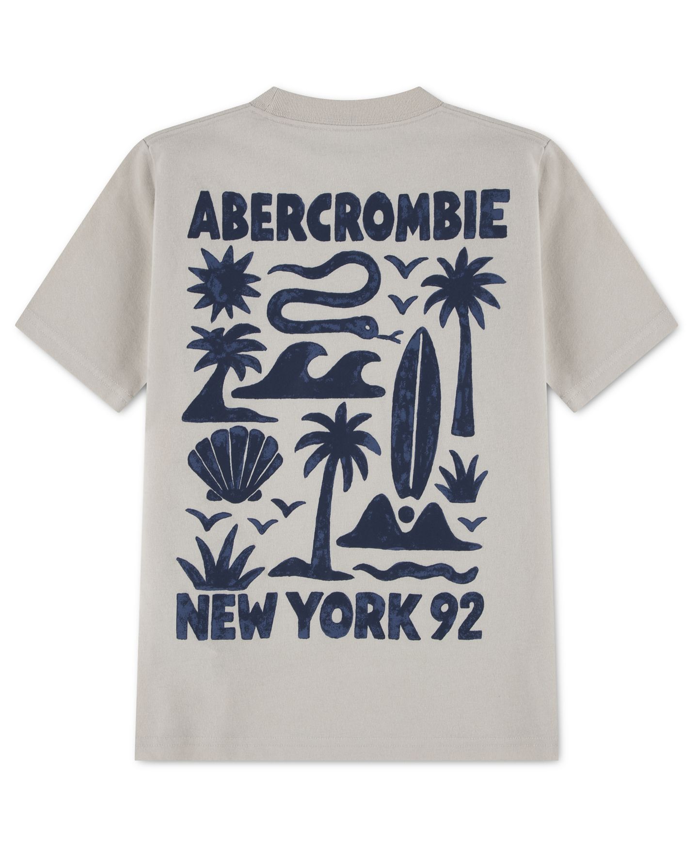 Футболка abercrombie kids Snake Hill Graphic для мальчиков, цвет: Серо-бежевый — фото 2
