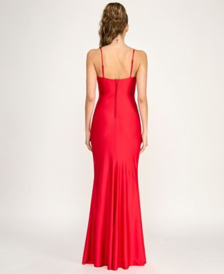 Juniors' Square Neck Knit Gown