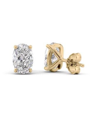 Elena Oval Moissanite Vermeil Stud Earrings