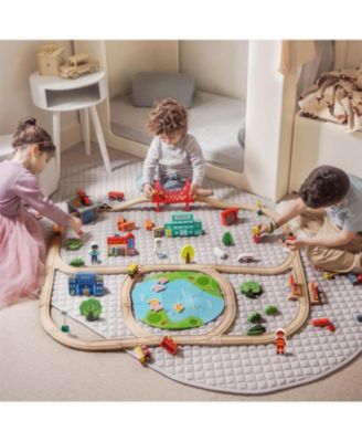 Wooden Train Set 110 Pcs