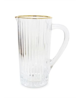 Linear Design Gold Rimmed Pitcher