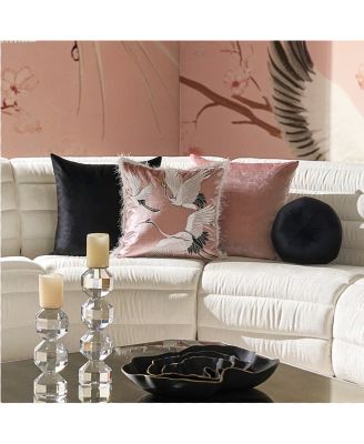 Crane Embroidered Pillow 20"