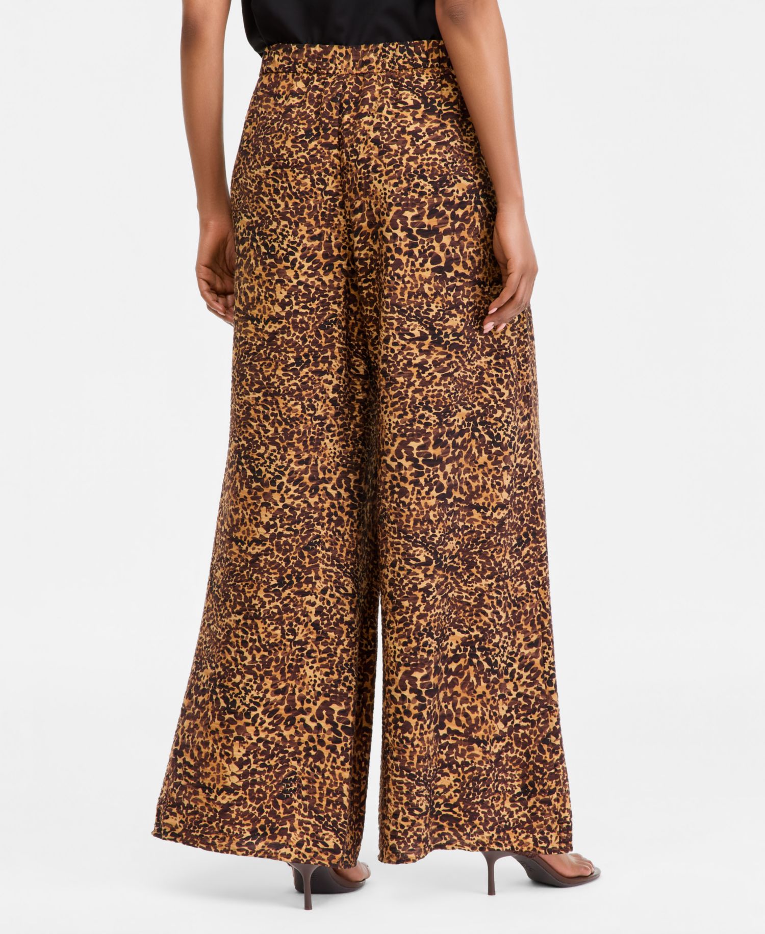 Women's Animal-Print High-Rise Wide-Leg Pants