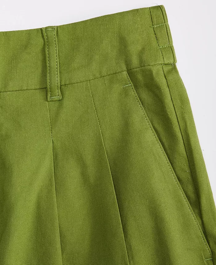 Women's High-Rise Linen Bermuda Shorts - thumbnail 3