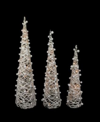 Northlight  39.25" Led Lighted Cone Tree Christmas Decoration, Set of 3