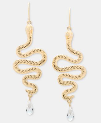 Lauren Ralph Lauren Crystal Snake Chandelier Earrings - Gold