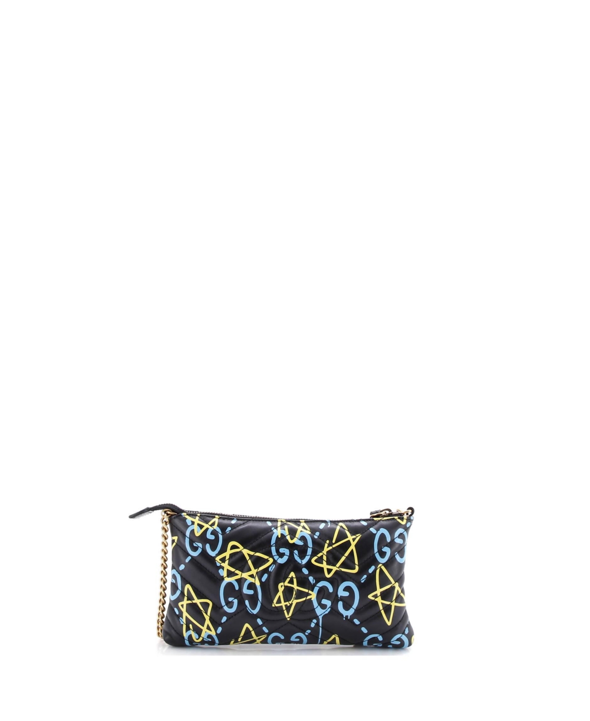 Pre-Owned Gucci Mini Gg Marmont Chain Shoulder Bag GucciGhost Matelasse Leather