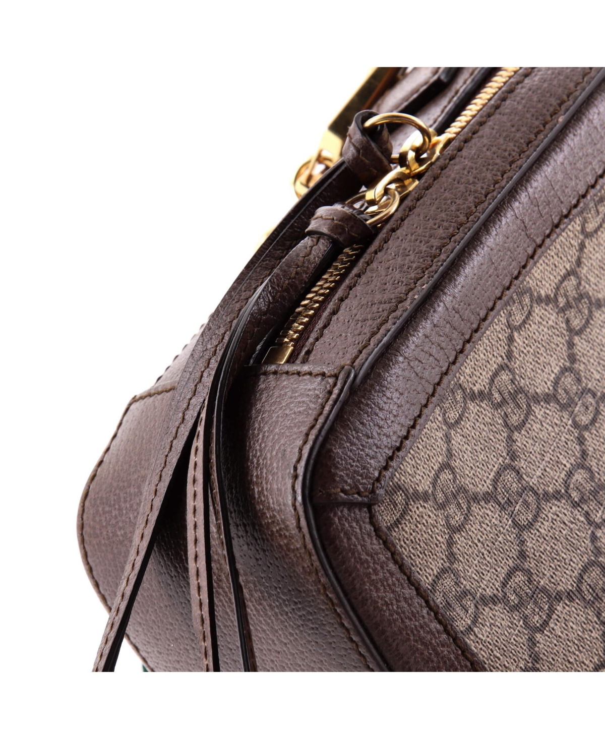 Pre-Owned Gucci Small Ophidia Zip Around Camera Bag Gg Coated Canvas