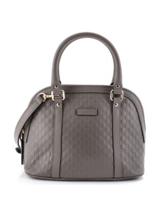 Mini Convertible Dome Satchel Microguccissima Leather