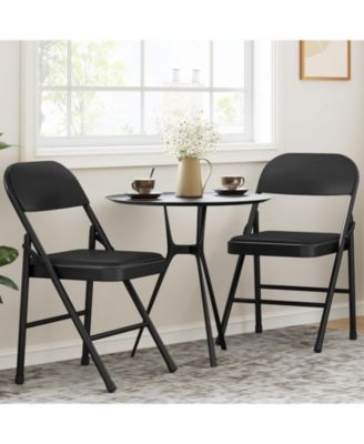 4-Pack Padded Folding Chairs, Soft Cushioned, Portable Metal Chairs, Stackable for Office, Weddings, Dining