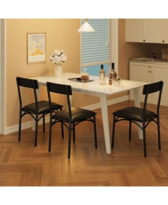 Set of 4 Modern Upholstered Dining Chairs, Ergonomic High Back, Steel Legs, Comfortable Seat, 140kg Capacity, for Kitchen