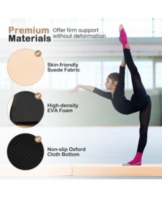 7 FT Folding Balance Beam with Removable Suede Cover and Non-slip Bottom