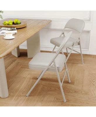 8-Pack Metal Folding Chairs, Padded Seat and Back, Heavy-Duty Steel Frame, 350lb Capacity, Stackable for Events