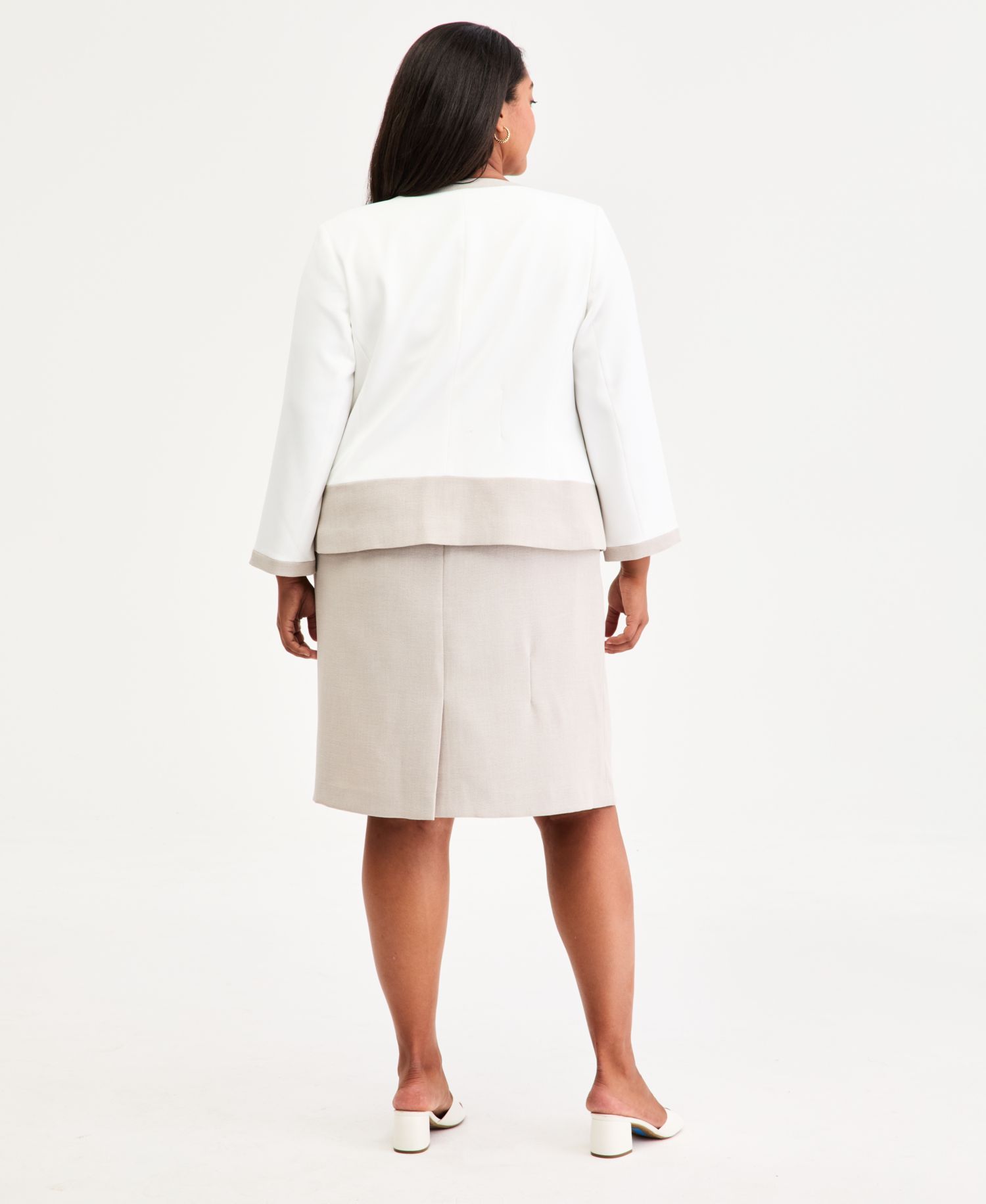 Plus Size Colorblocked Cardigan Jacket