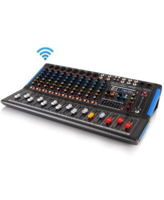 12-Ch Bluetooth Studio Mixer Console System with Built-in Bluetooth and 16 Bit DSP (PMXU128BT)