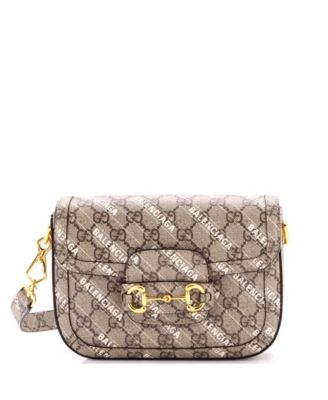 Mini x Balenciaga The Hacker Project Horsebit 1955 Shoulder Bag GG Coated Canvas