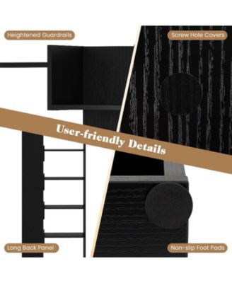 6-Tier Bookshelf Wooden Bookcase with 2 Anti-Tipping Kits Open Display