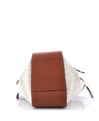 Small Hammock Bag Leather and Anagram Jacquard