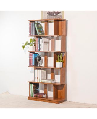 5-Tier Bookcase - Modern Open Storage Bookshelf, Wood Display Shelving for Living Room, Home Office, Bedroom