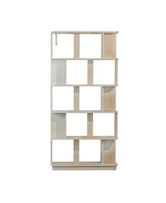 5 Tier Wood Modern Open Storage Feature Bookcase