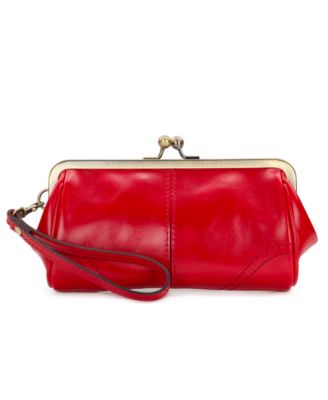 Renna Small Leather Kisslock Wristlet