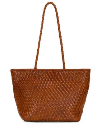 Olivia Large Woven Leather Tote Handbag