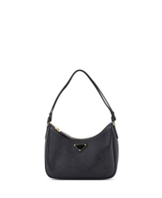 Mini Adjustable Handle Zip Hobo Saffiano Leather