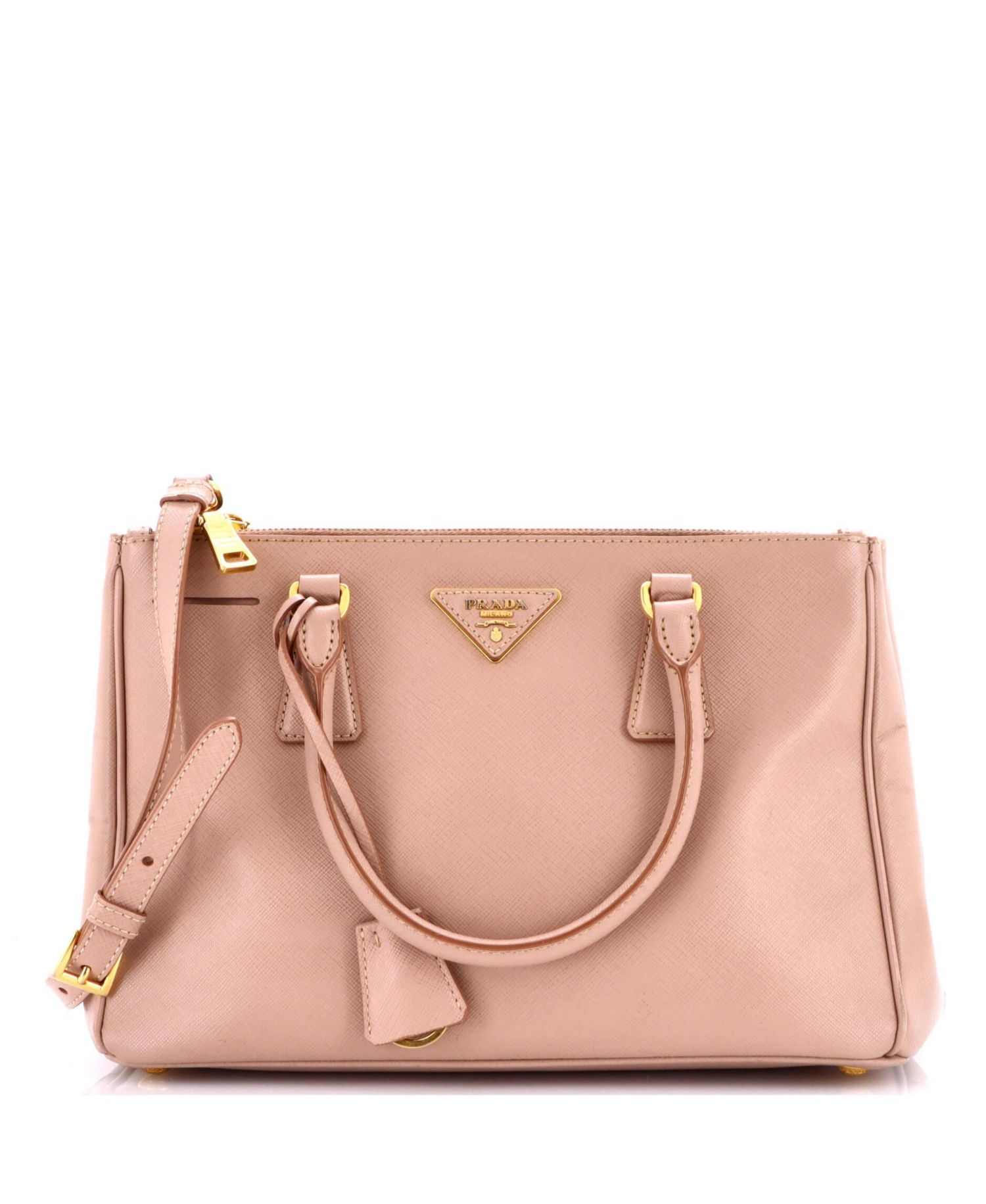 Medium Double Zip Lux Tote Saffiano Leather