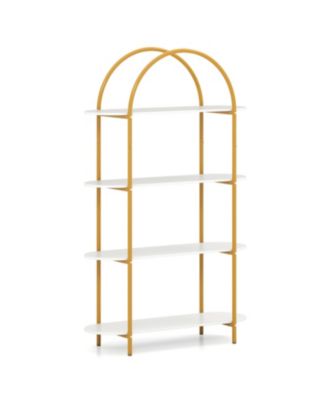 4-Tier Open Bookcase with Sturdy Metal Frame for Living